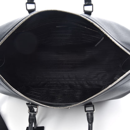 Prada Saffiano Duffle Travel Bag Black 4 of 8