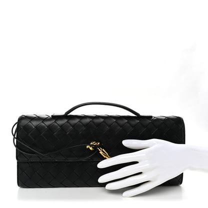 Bottega Veneta Nappa Intrecciato Long Andiamo Top Handle Clutch Black 2 of 6
