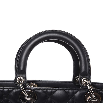 Christian Dior Lambskin Cannage Large Lady Dior Black 16 of 17