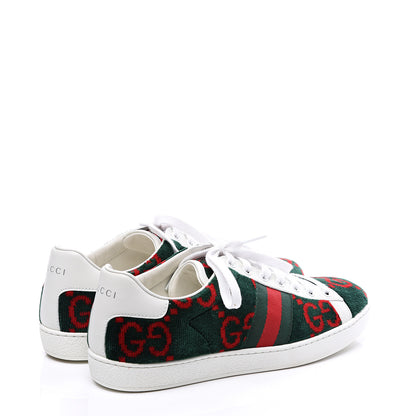 Gucci Terry Cloth GG Monogram Web Womens Ace Sneakers 39 Green Red 4 of 11