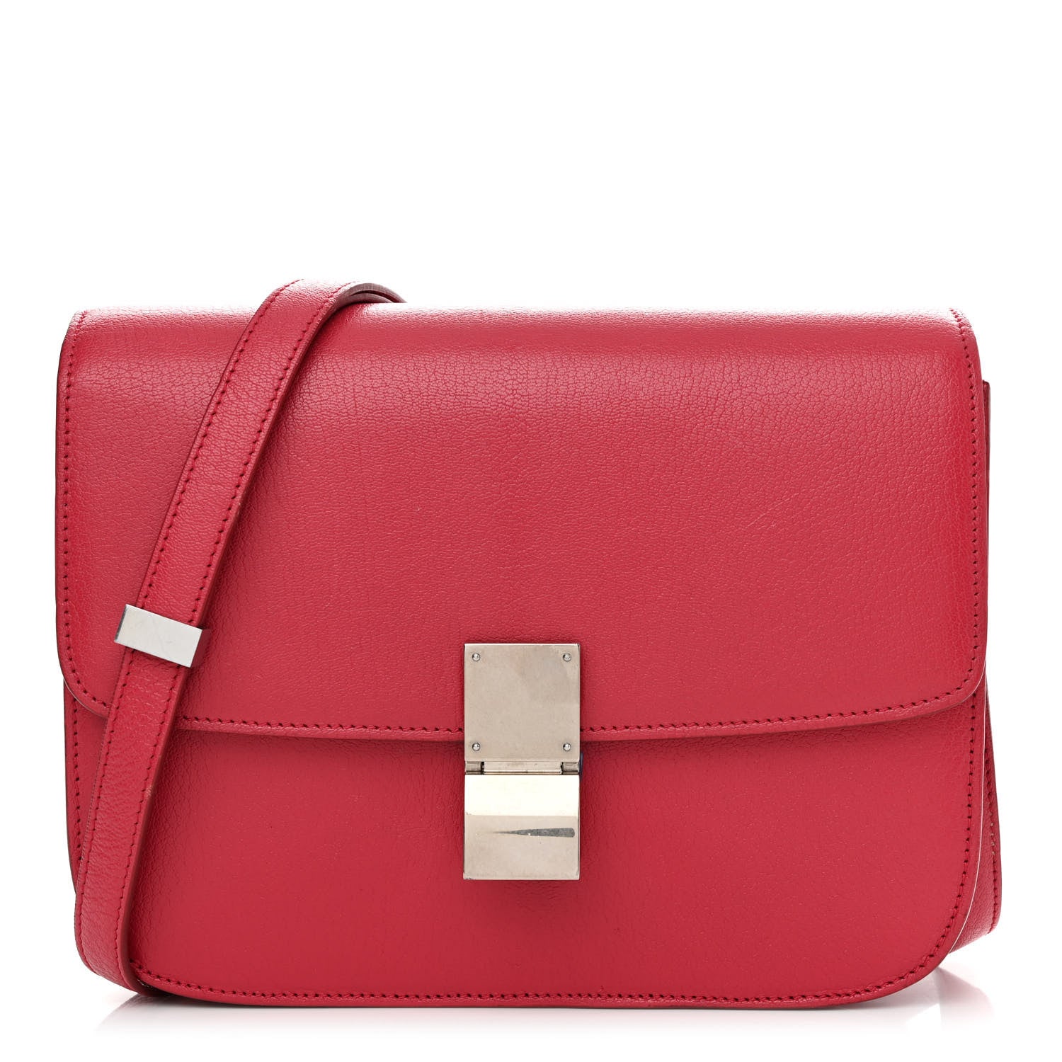 Celine Goatskin Medium Classic Box Flap Bag Dark Pink 1 of 13