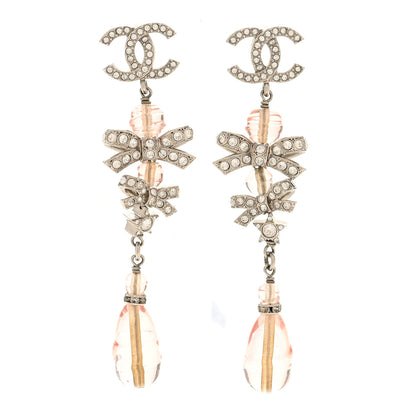 Chanel Metal Glass Crystal Strass CC Drop Earrings 1 of 4