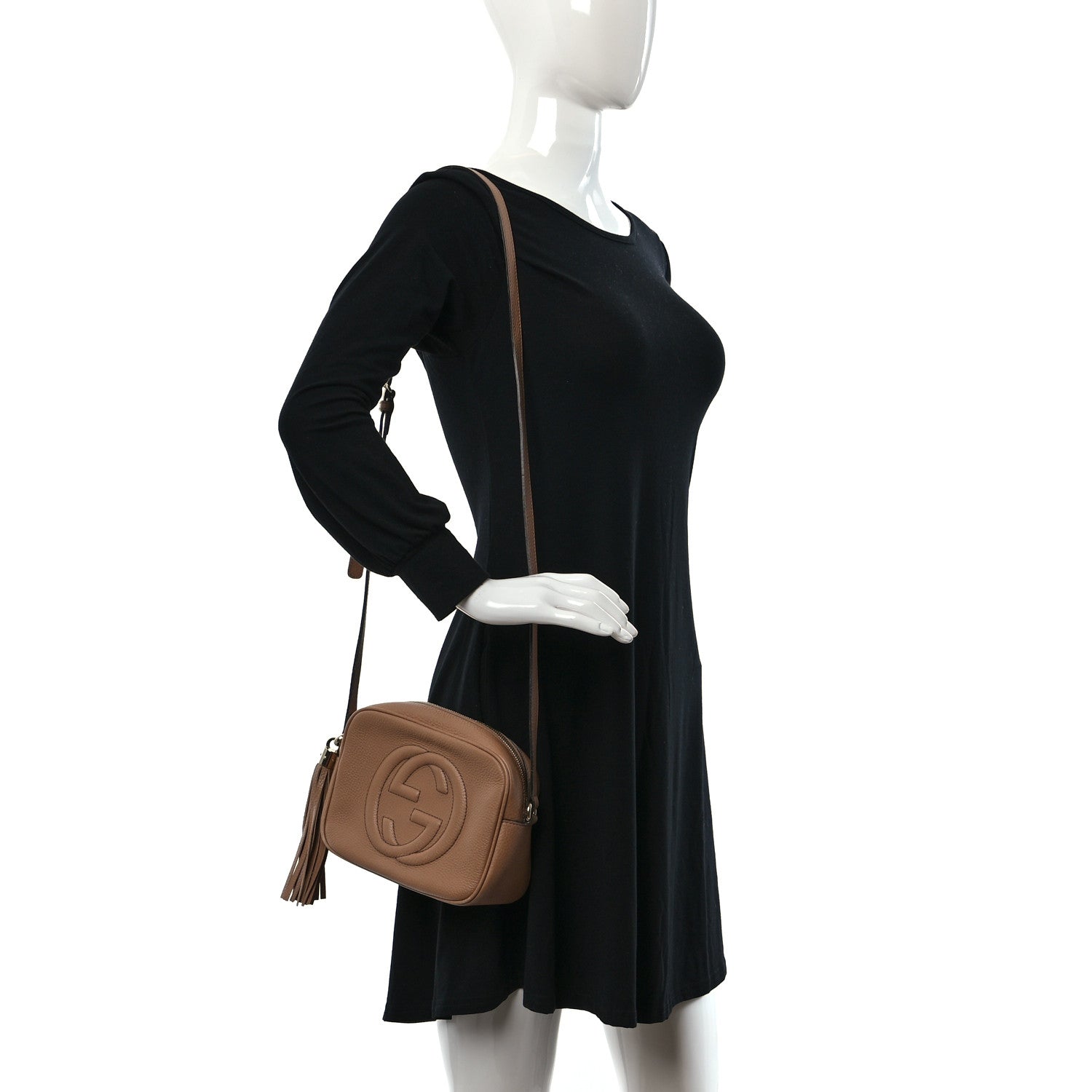 Gucci Pebbled Calfskin Small Soho Disco Bag Camelia 2 of 10