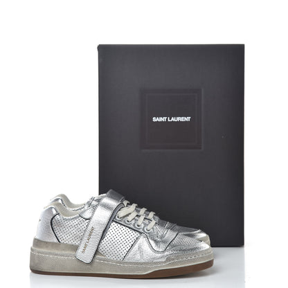 Saint Laurent Calfskin Perforated Womens SL24 Sneakers 38 Argento 8 of 11