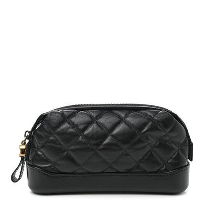 Chanel Aged Calfskin Quilted Gabrielle Cosmetic Case Black 1 of 7