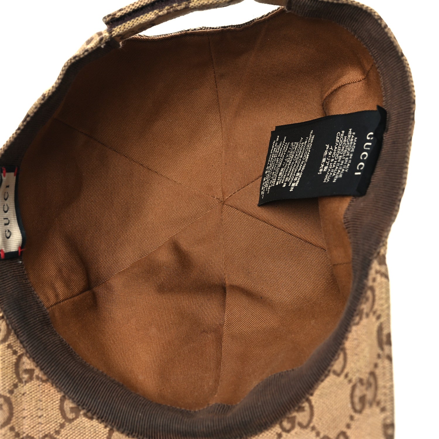 Gucci Monogram Textured Dollar Calfskin Zeno Baseball Hat L Beige 7 of 9