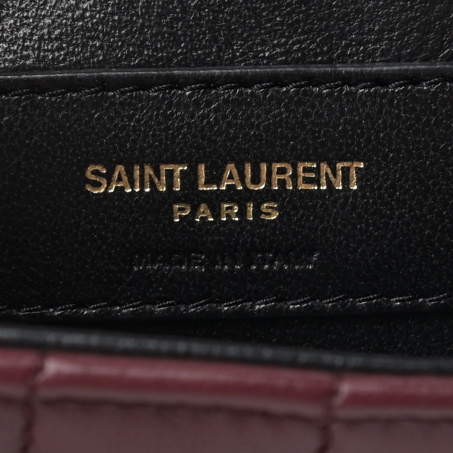 Saint Laurent Lambskin Matelasse Monogram Medium Vicky Chain Bag Dark Legion Red 9 of 9