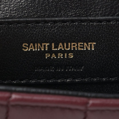Saint Laurent Lambskin Matelasse Monogram Medium Vicky Chain Bag Dark Legion Red 9 of 9