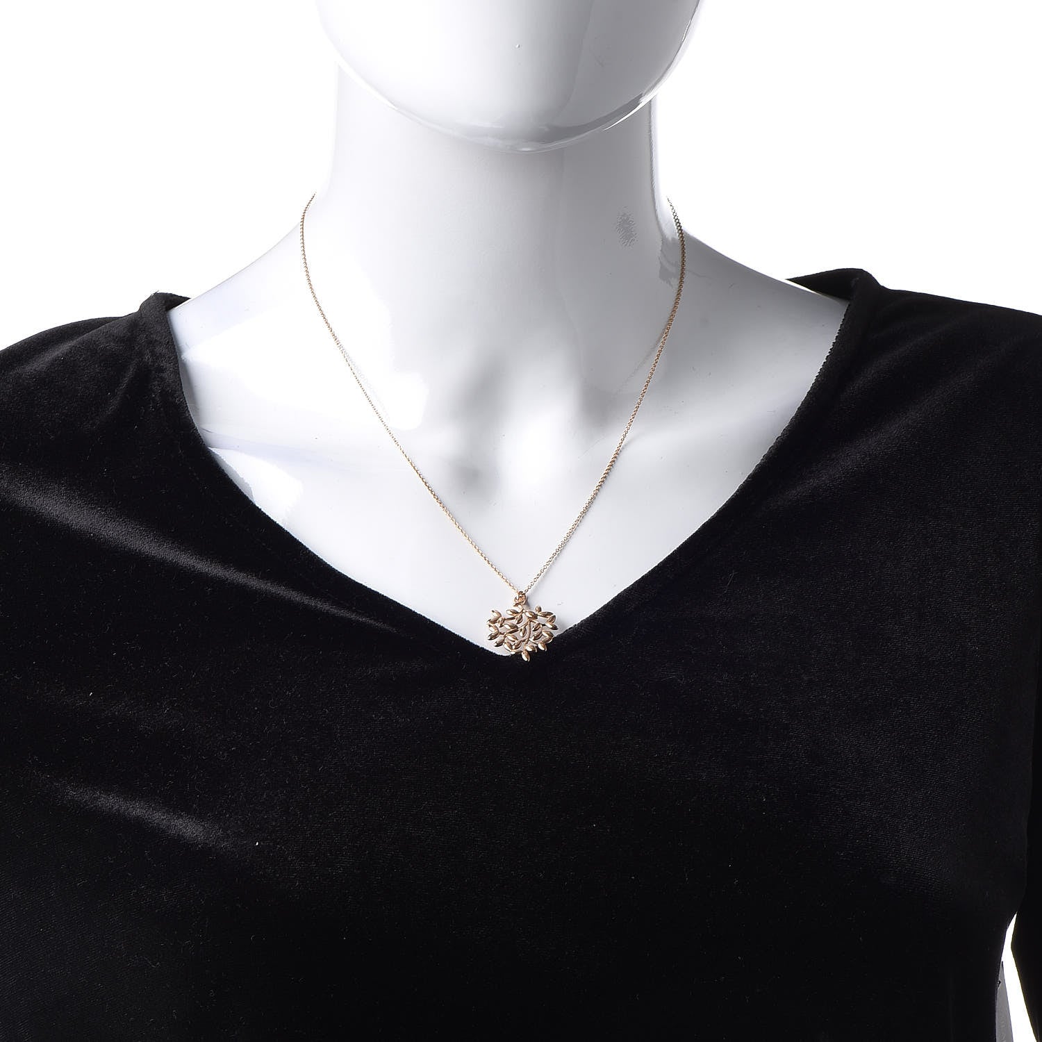 Tiffany 18K Rose Gold Small Paloma Picasso Olive Leaf Pendant Necklace 2 of 6