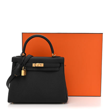 Hermes Togo Kelly Retourne 25 Black 12 of 12