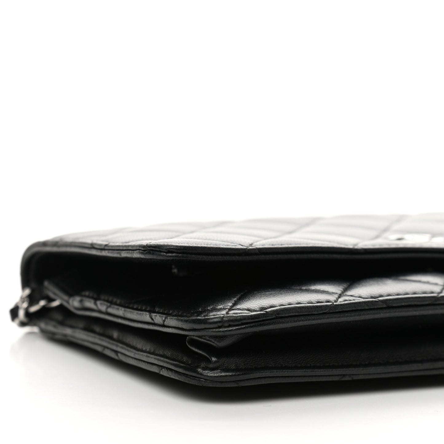Lambskin Quilted Wallet On Chain WOC Black