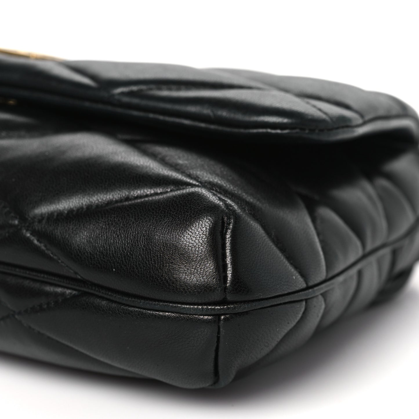 SAINT LAURENT Lambskin Quilted Le 57 Diamond Shoulder Bag Black
