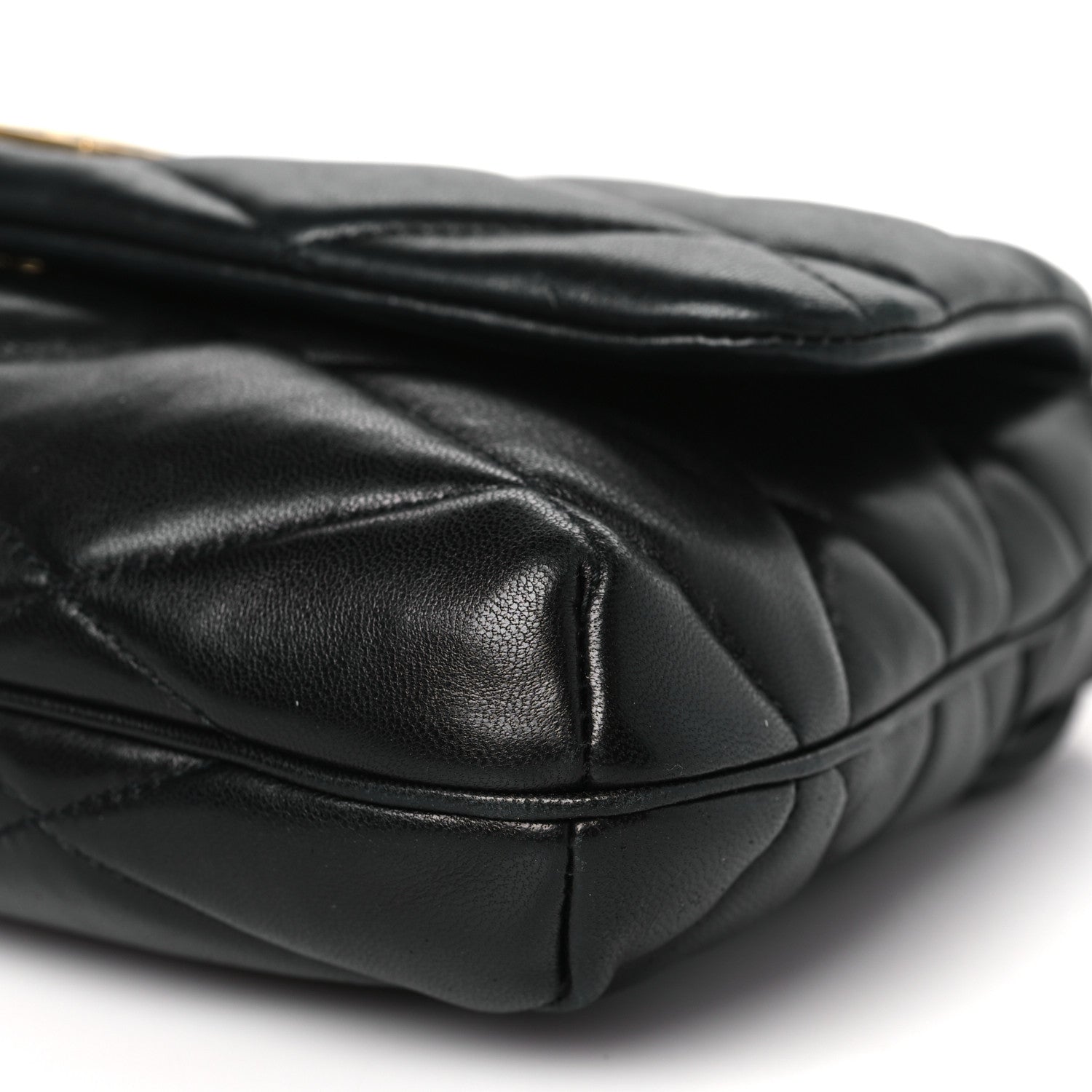 Saint Laurent SAINT LAURENT Lambskin Quilted Le 57 Diamond Shoulder Bag Black 8 of 9