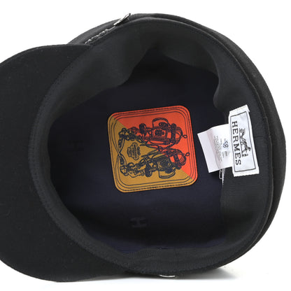 Hermes Cashmere Swift Braided Deauville Cap 58 Black 4 of 7