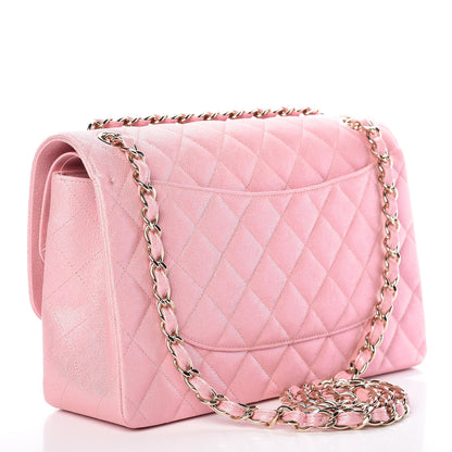 Chanel Iridescent Caviar Quilted Jumbo Double Flap Rose Pink 3 of 10