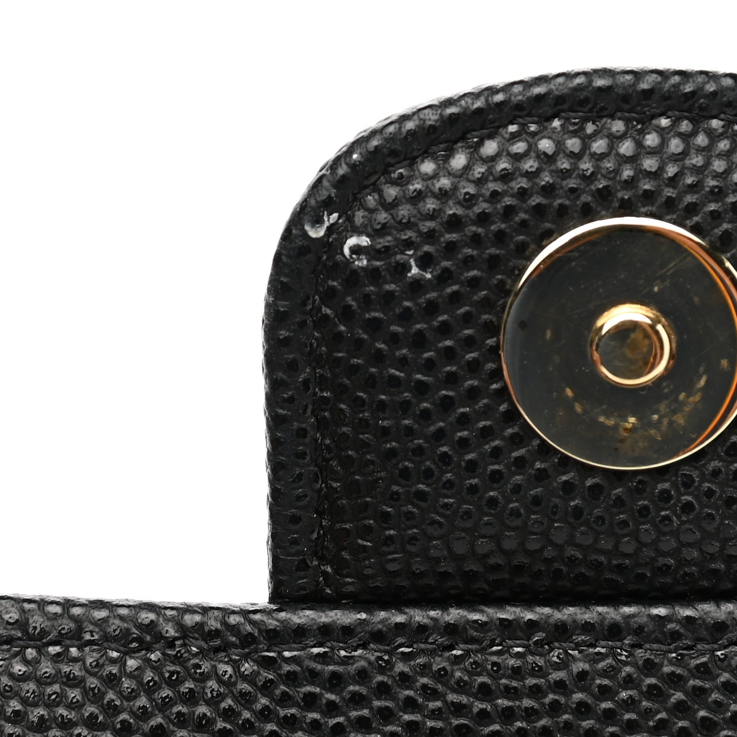 Caviar Quilted Glasses Case With Chain Black