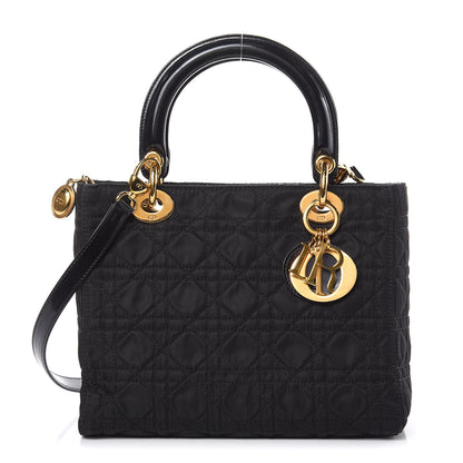 Christian Dior Nylon Cannage Medium Lady Dior Black 1 of 12