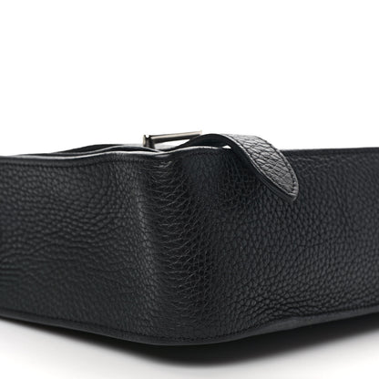 Hermes Taurillon Clemence Steve Messenger 28 Black Bleu Izmir 7 of 10