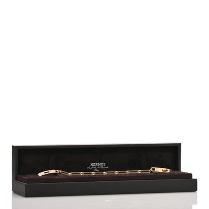 Hermes 18K Yellow Gold Diamond Pave PM Kelly Chaine Bracelet SH 4 of 4