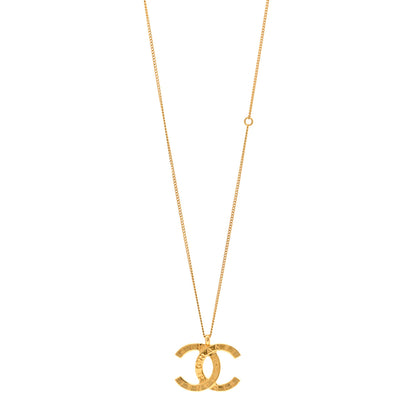 Chanel Metal CC Paris Button Necklace Gold 1 of 4