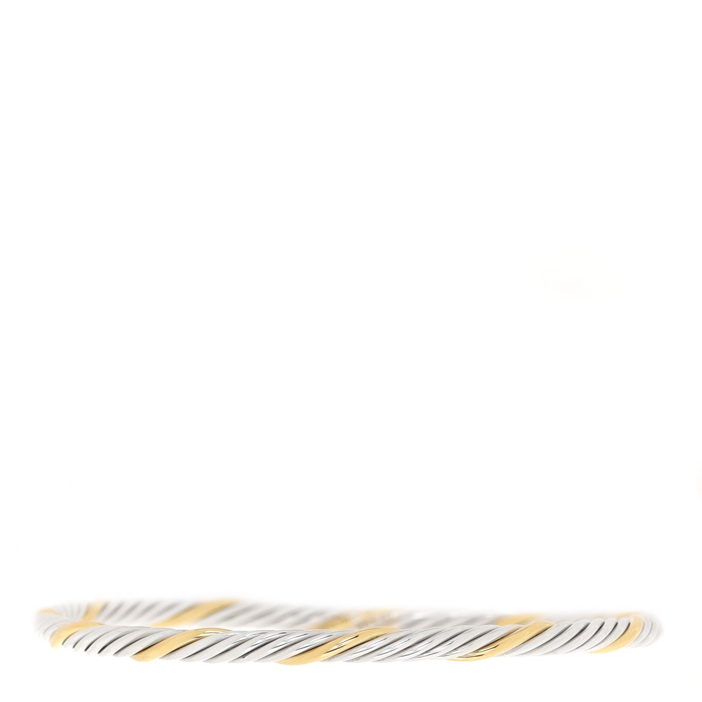 Sterling Silver 18K Yellow Gold 4mm Cable Classics Bangle Bracelet