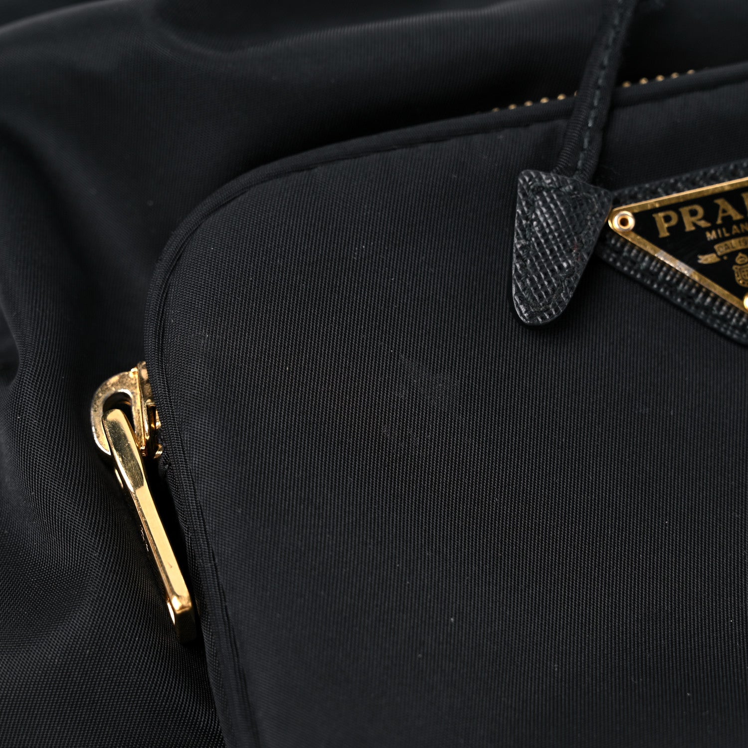 Prada Saffiano Tessuto Nylon Mini Bucket Crossbody Bag Black 15 of 18