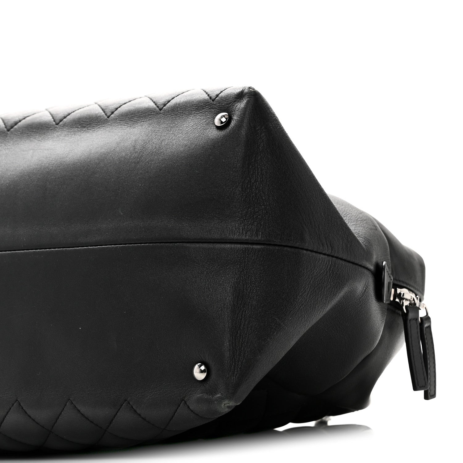 Chanel Calfskin Quilted Feather Weight Bowling Bag Black 10 of 11
