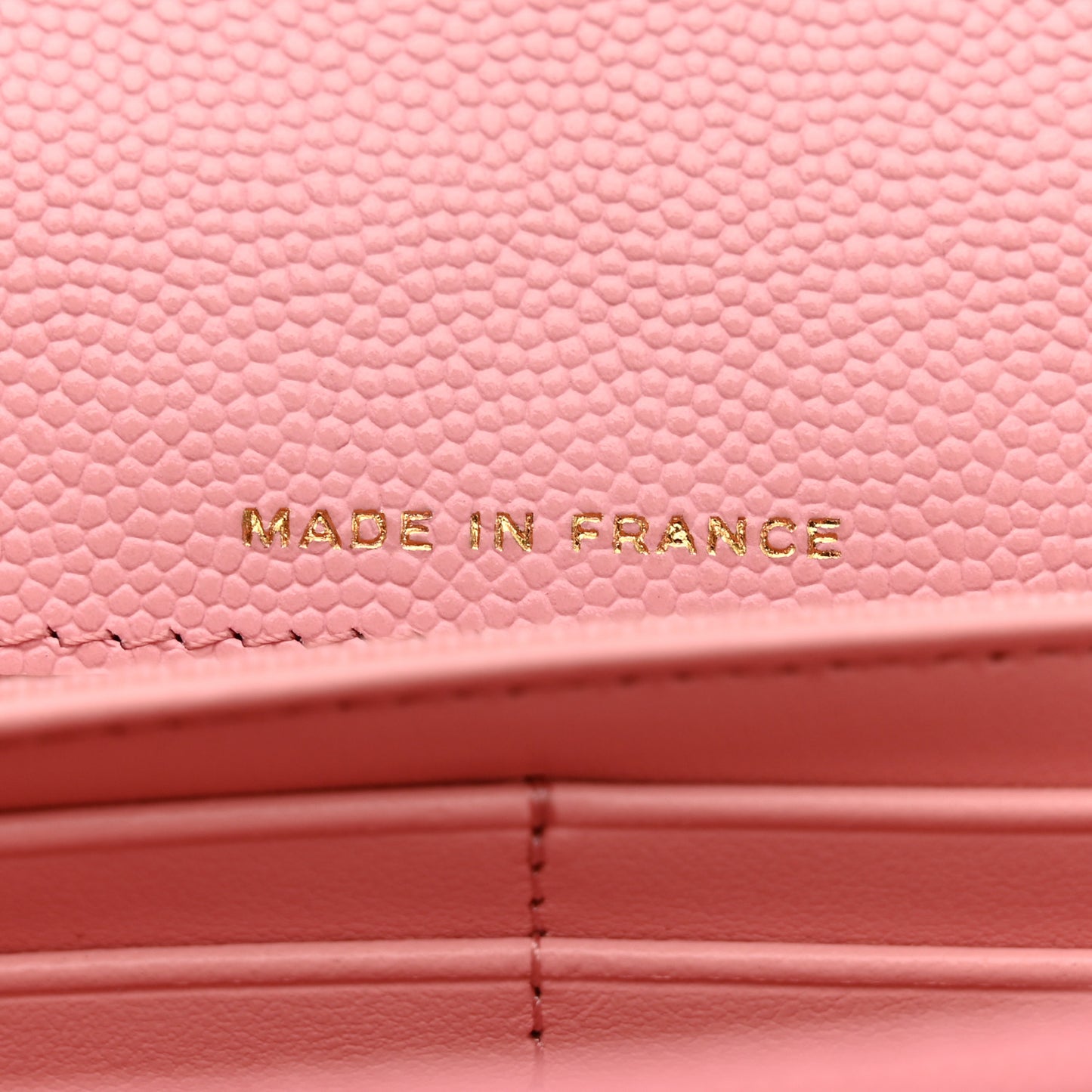 Caviar Quilted Large Gusset Flap Wallet Light Pink