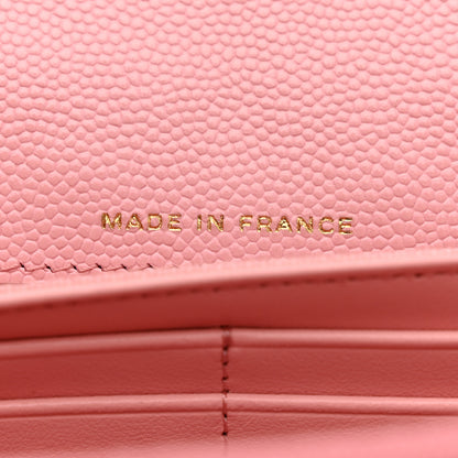Chanel Caviar Quilted Large Gusset Flap Wallet Light Pink 7 of 9