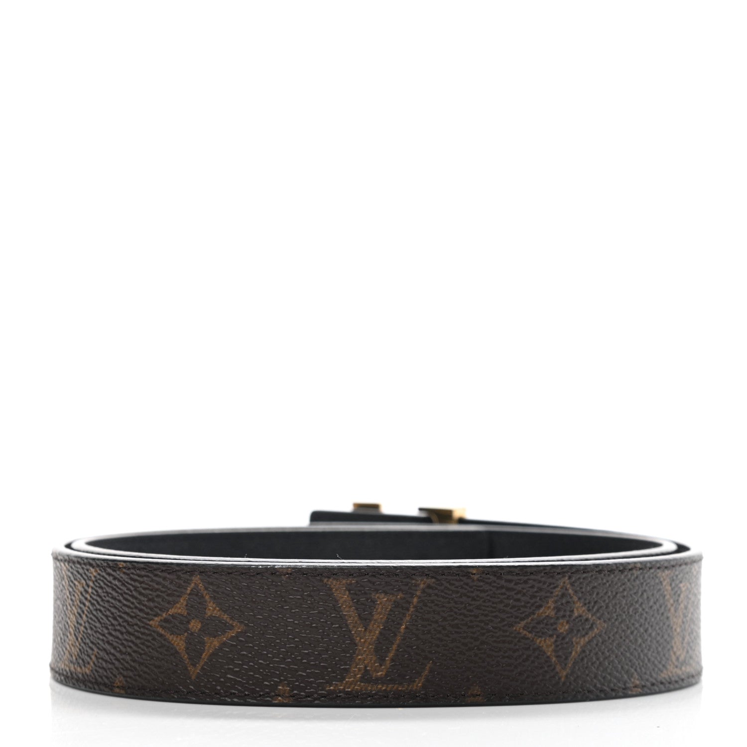 Louis Vuitton Calfskin Monogram 30mm LV Initiales Reversible Belt 80 32 Black 2 of 5