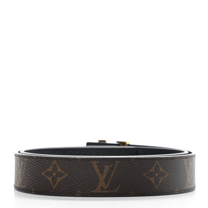 Louis Vuitton Calfskin Monogram 30mm LV Initiales Reversible Belt 80 32 Black 2 of 5