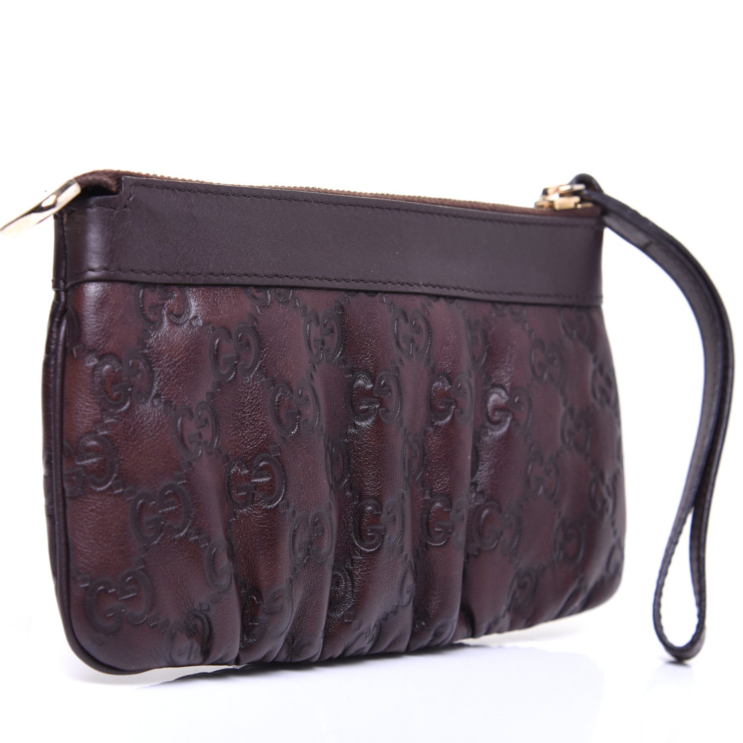 Gucci Guccissima D Gold Wristlet Chocolate 3 of 11