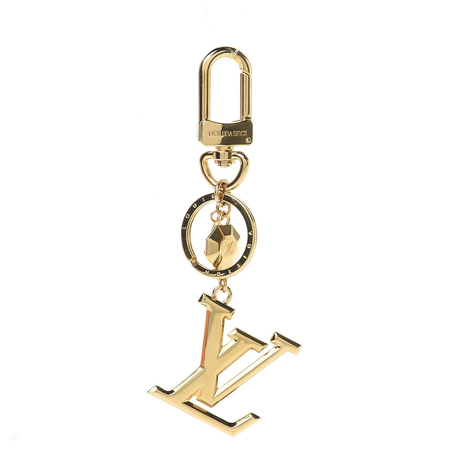 Louis Vuitton LV Facettes Bag Charm Key Holder Gold 1 of 3