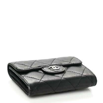 Chanel Lambskin Quilted Flap Card Holder Wallet Black 4 of 10