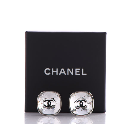 Chanel Crystal CC Clip On Earrings Silver 5 of 5
