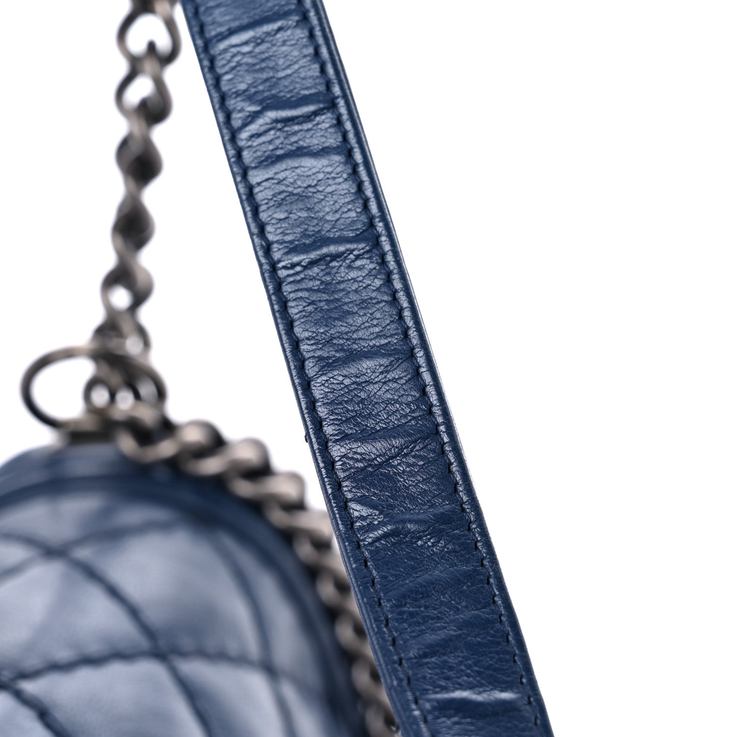 Chanel Calfskin Double Stitch Medium Boy Flap Navy Blue 16 of 16