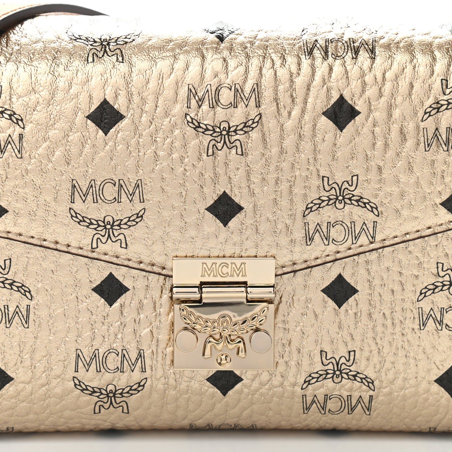 Metallic Visetos Medium Millie Crossbody Bag Berlin Gold