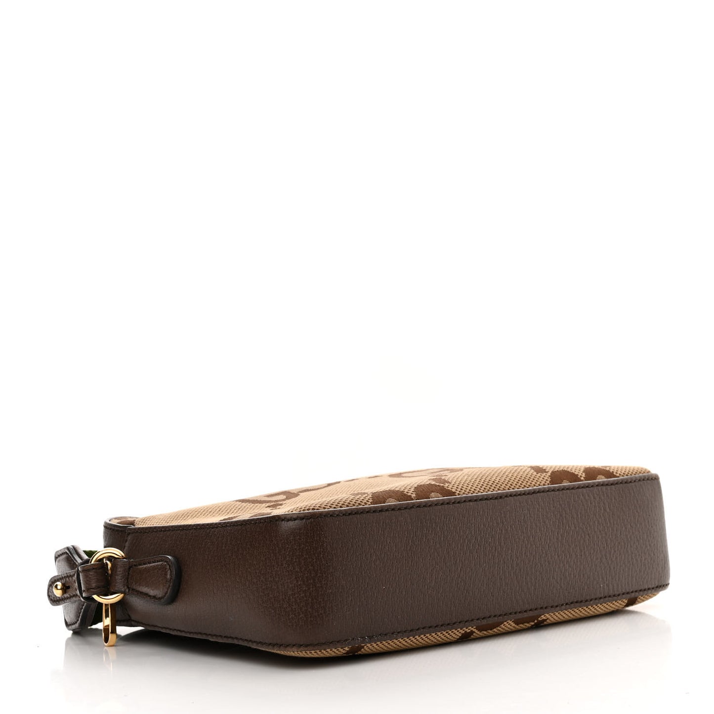Monogram Jumbo GG Textured Dollar Calfskin Web Messenger Shoulder Bag Camel Ebony New Acero