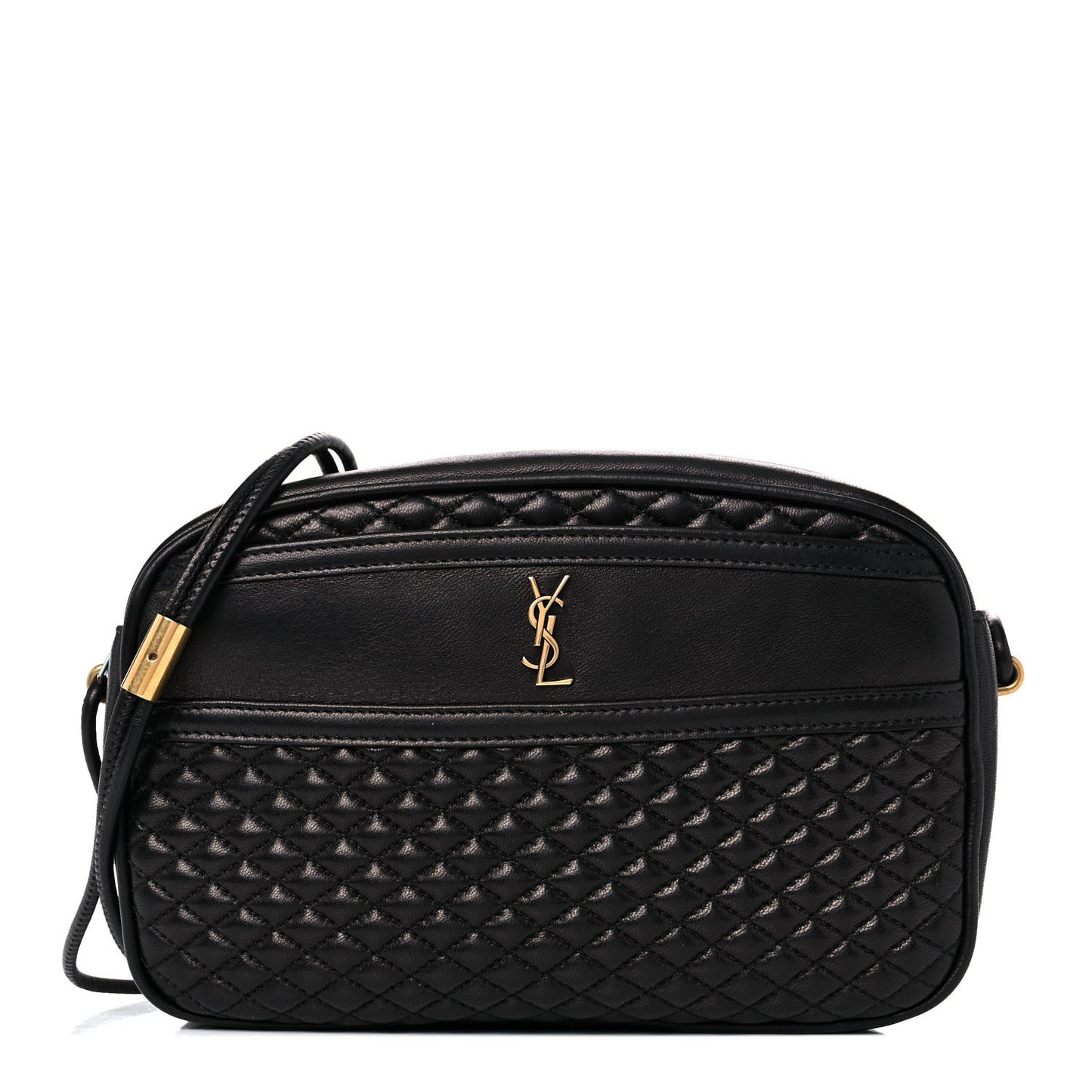 Lambskin Quilted Victoire Camera Bag Black