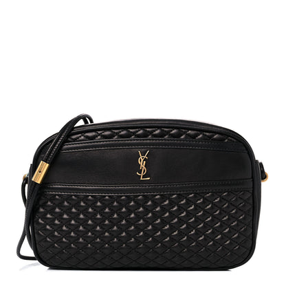 Saint Laurent Lambskin Quilted Victoire Camera Bag Black 1 of 11