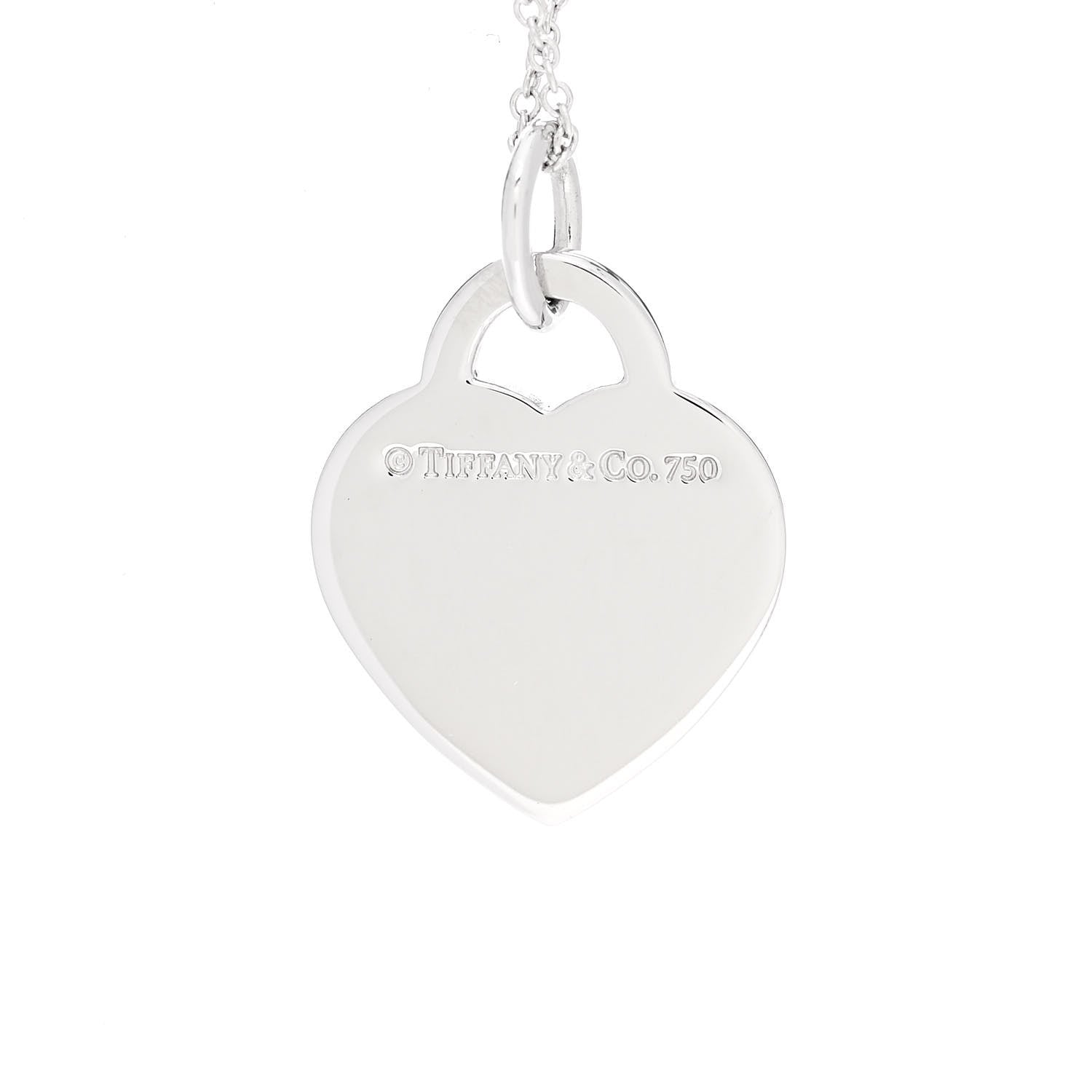Tiffany 18K White Gold Return to Tiffany Heart Tag Pendant Necklace 4 of 5