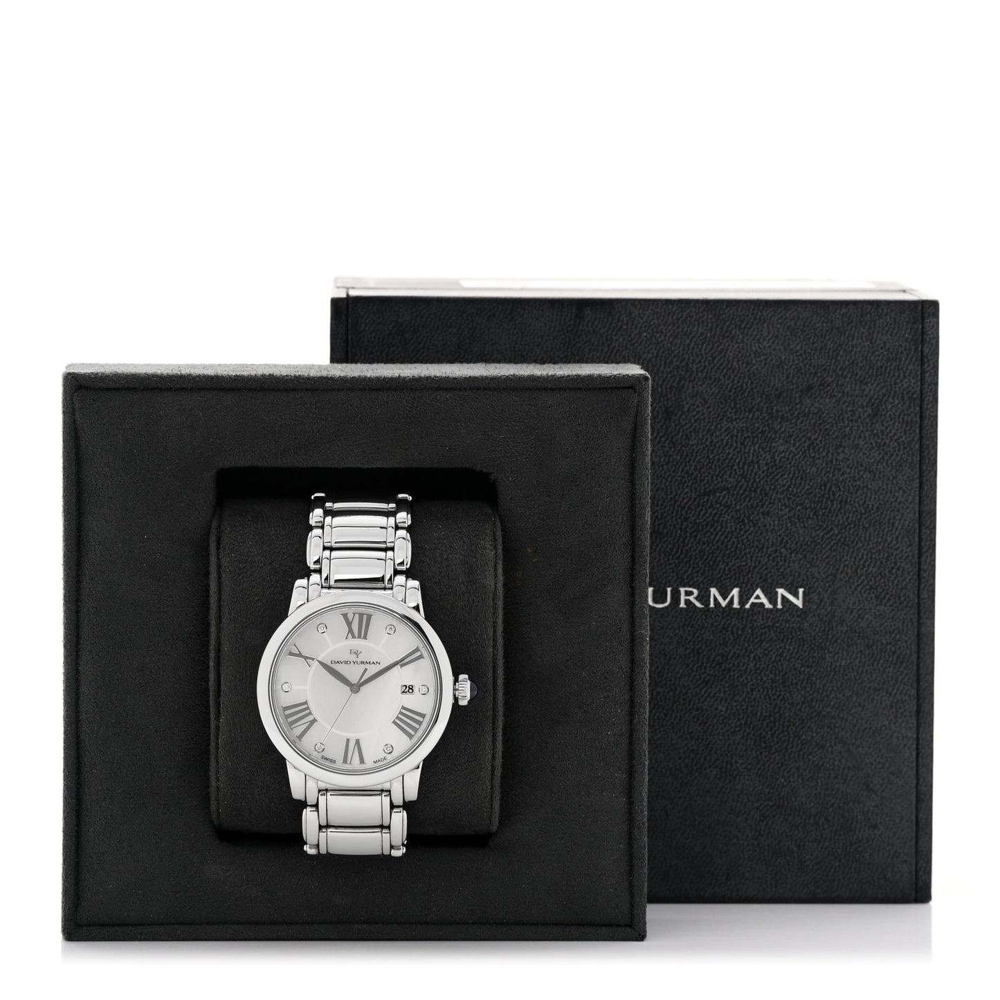 Stainless Steel Diamond Mother of Pearl 38mm Classic Quartz Watch
