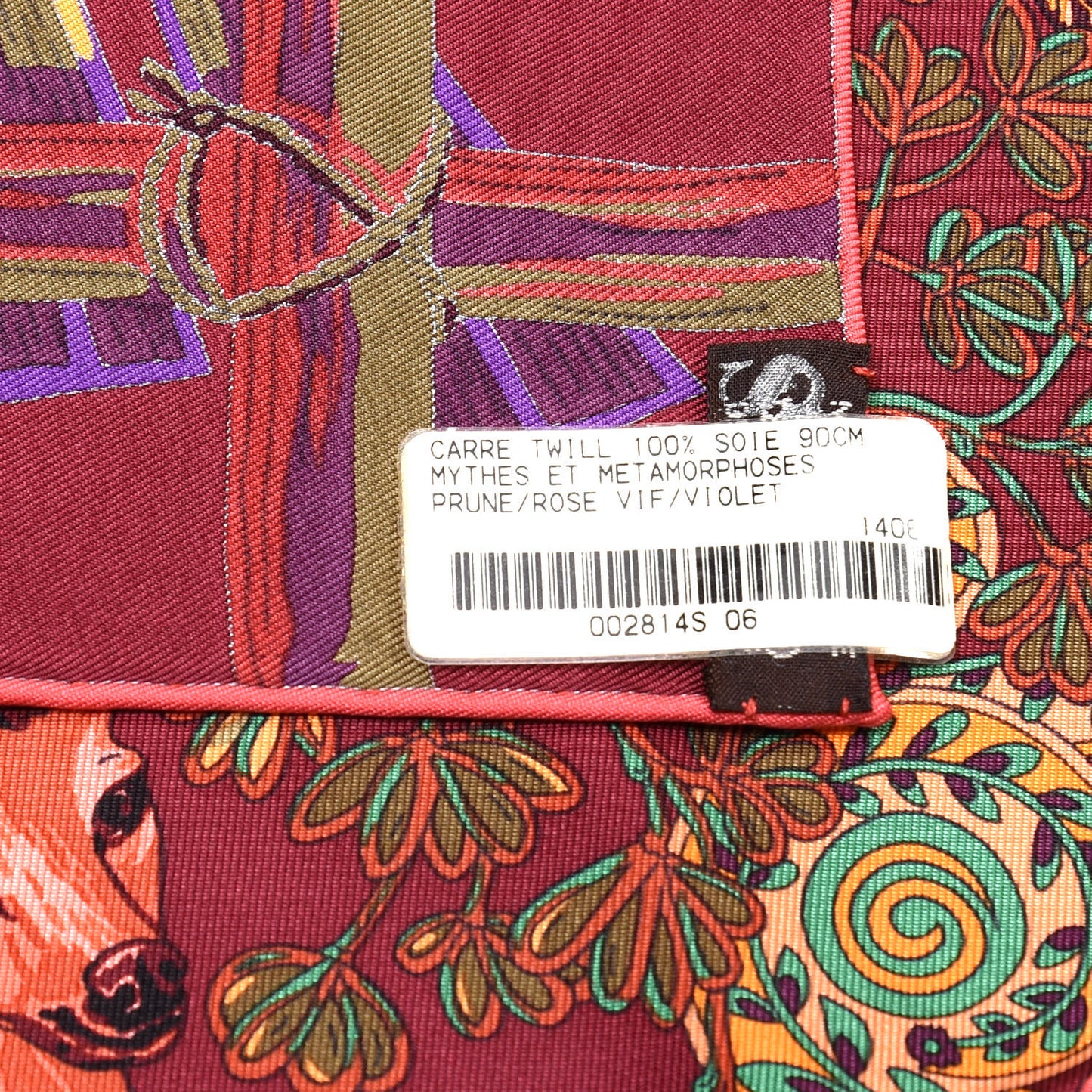 Silk Mythes et Metamorphoses Scarf 90 Prune Rose Vif Violet