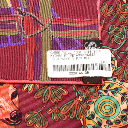 Hermes Silk Mythes et Metamorphoses Scarf 90 Prune Rose Vif Violet 3 of 4