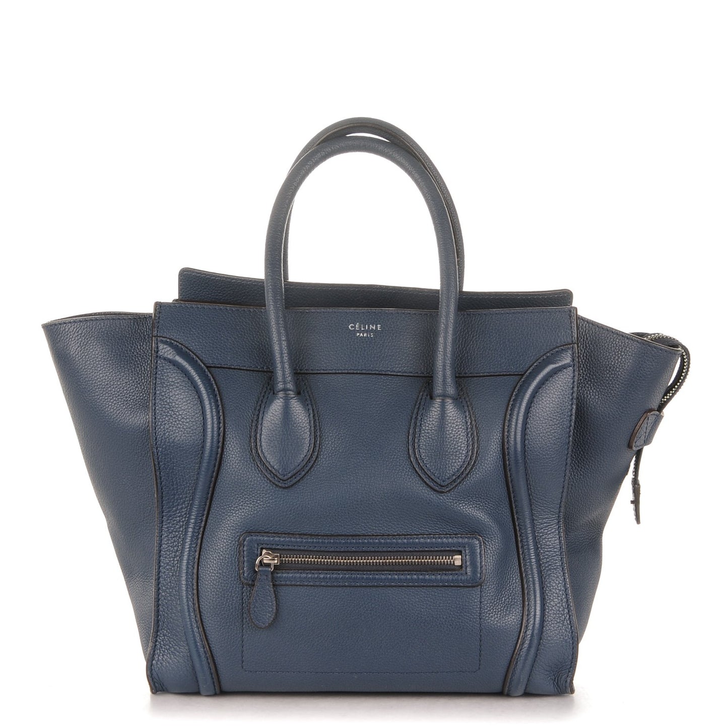 Drummed Calfskin Mini Luggage Blue