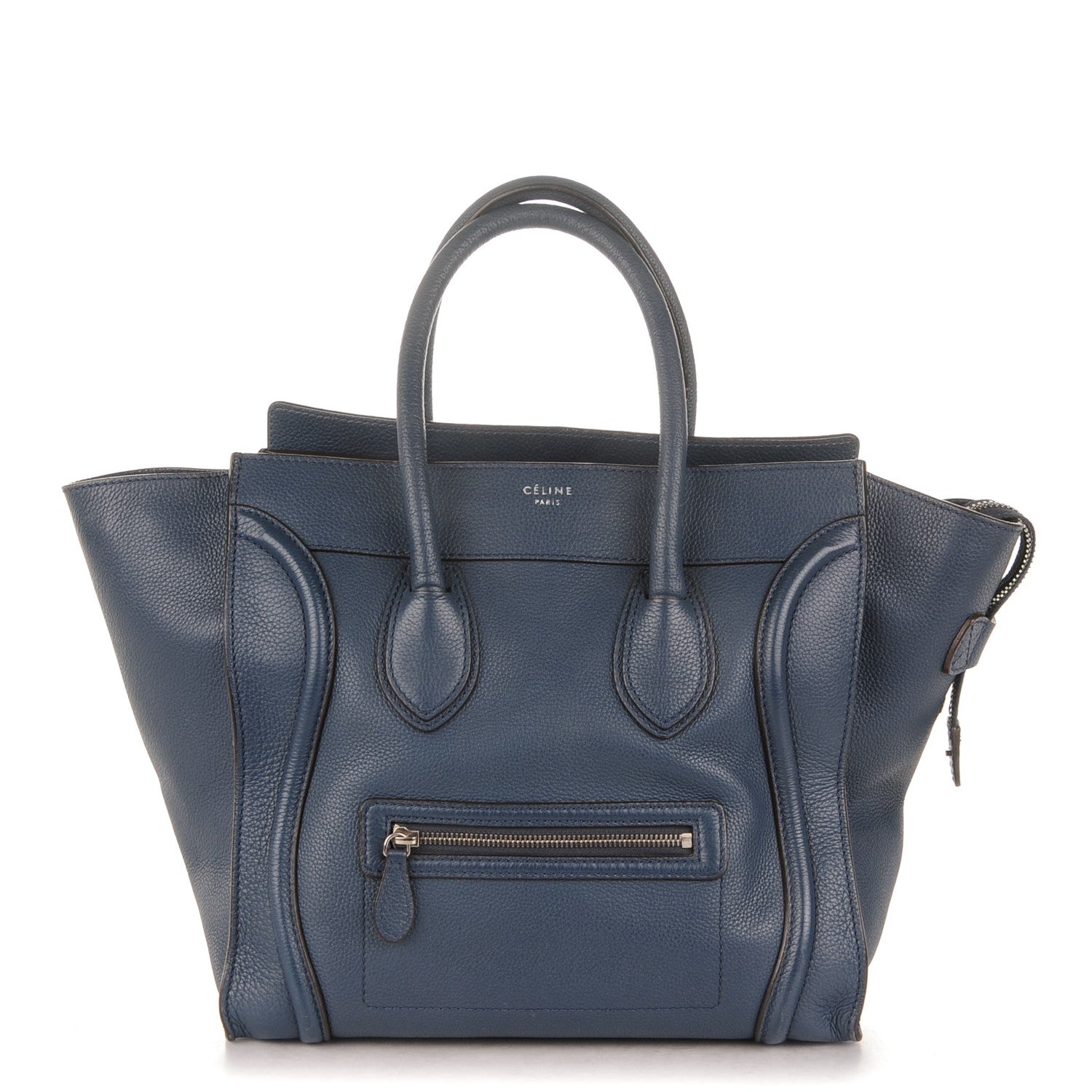 Celine Drummed Calfskin Mini Luggage Blue 1 of 7