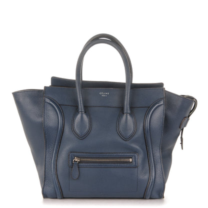 Celine Drummed Calfskin Mini Luggage Blue 1 of 7
