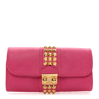 Louis Vuitton Calfskin Embossed Courtney Pochette Clutch Fuchsia 1 of 7