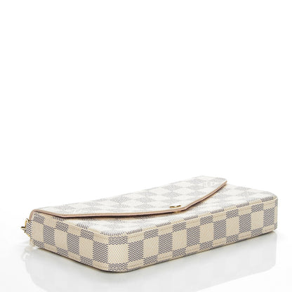 Louis Vuitton Damier Azur Pochette Felicie Chain Wallet Rose Ballerine 4 of 9