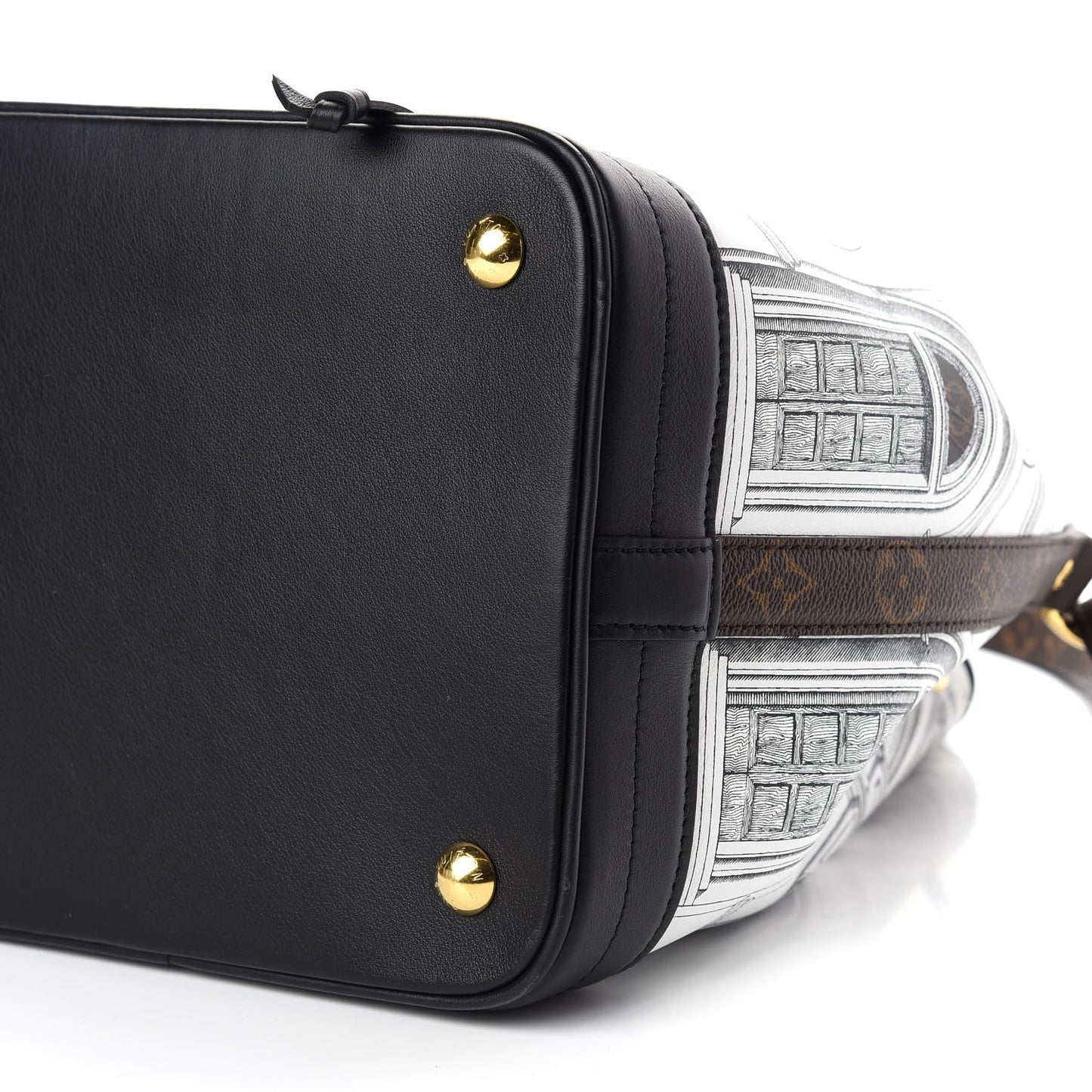 X FORNASETTI Calfskin Architettura Noe MM Black White